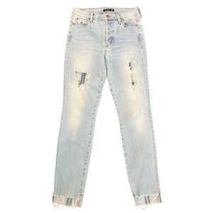 LEVEL 99 Denim Anthropologie High Rise Straight Skinny Jeans Swmmies Size 28